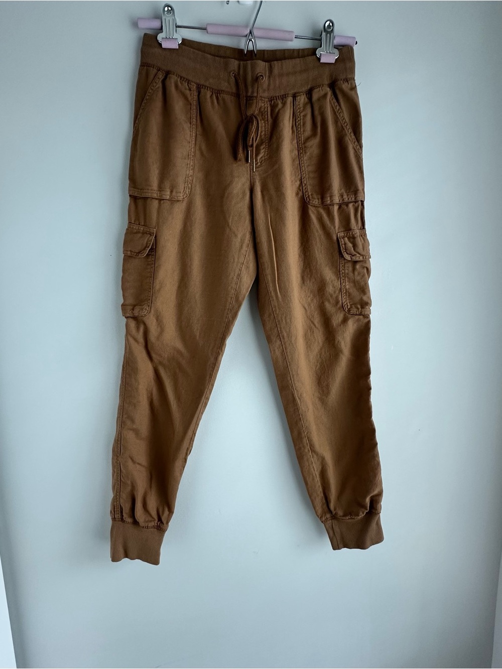 Aritzia Community Tan Cargo Jogger Pants - Casual Drawstring Tapered Fit XXS